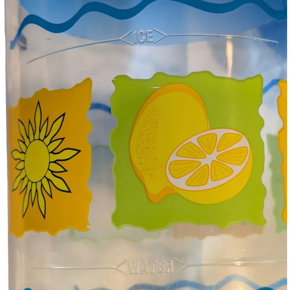 Mr Coffee Iced Tea Maker Pitcher Sun Lemon Pattern TM1 w/Steeping Basket & Lid